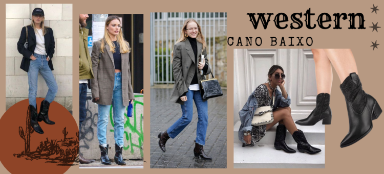 Bota western de cano baixo é ideal para quem quer aderir ao cowboycore. (Fotos: divulgação)