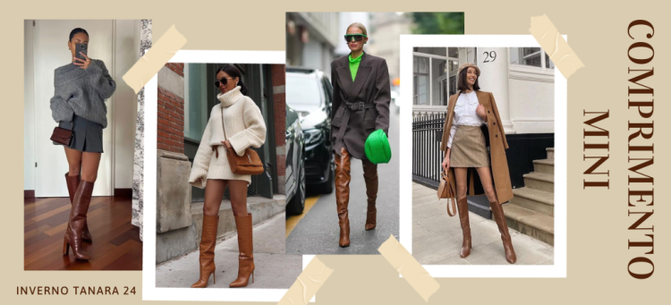 Uma bota, cinco looks: comprimentos mini. (Fotos: divulgação)