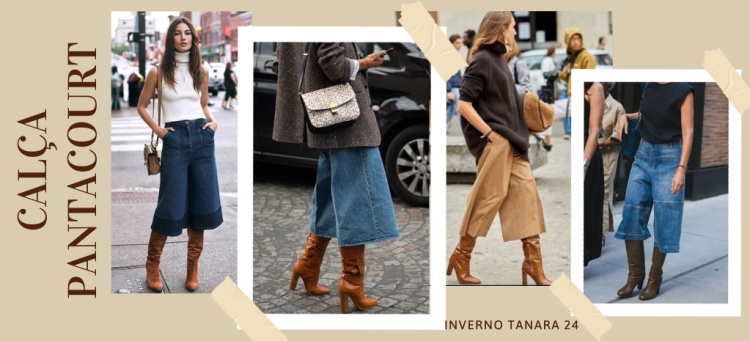 Uma bota, cinco looks: calça pantacourt. (Fotos: divulgação)