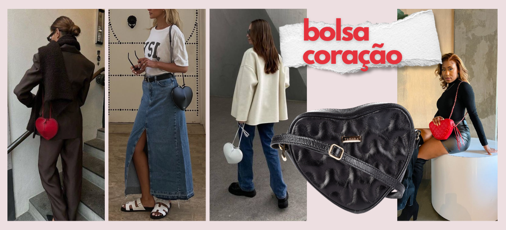 A bolsa coração é um acessório de it girl. (Fotos: divulgação)