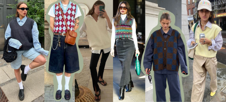 O colete de tricô é uma das peças que mais remetem ao Grandpacore. (fotos: divulgação)