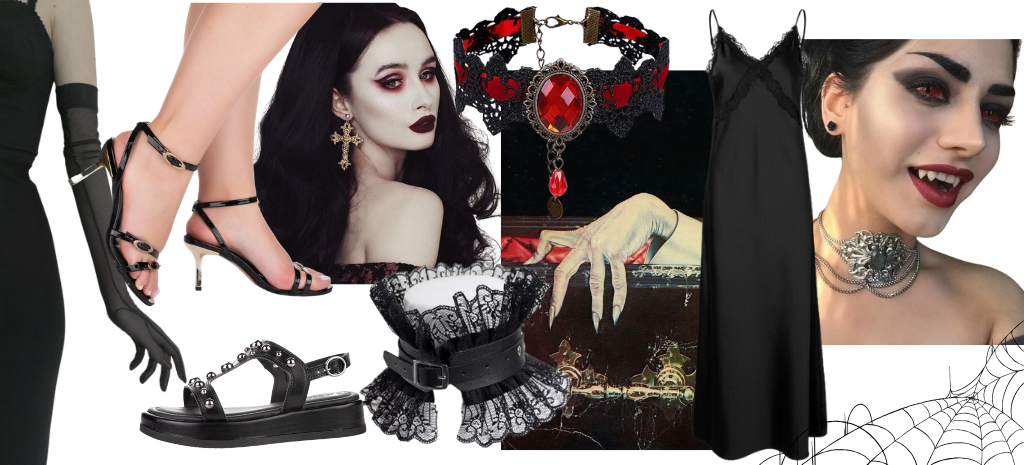 Ideias de fantasias descomplicadas para o Halloween: vampira fashionista. (Fotos: divulgação)