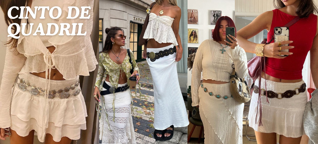 Peças Boho para investir nesse verão: cinto de quadril. (Fotos: divulgação)