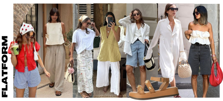 Metais importantes na sandália flatform. (Fotos: divulgação)