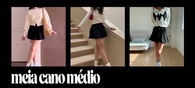 Meia Cano Médio + Sapato Tratorado