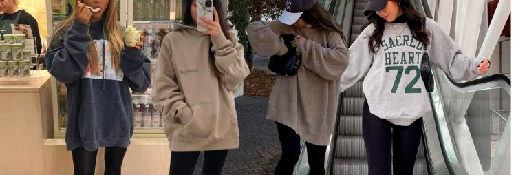 Moletom oversized com legging e tênis para um visual street style. (Fotos: divulgação)