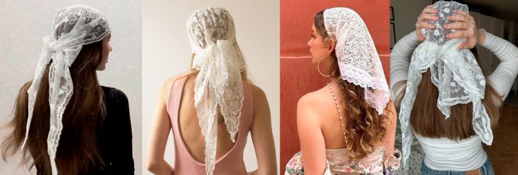 Lenços de Cabeça: Renda une delicadeza e atitude.