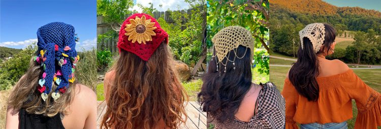 Lenços de Cabeça: Crochê está em alta.