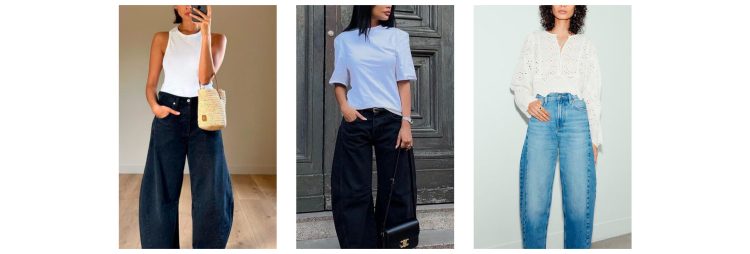 Look casual fashion com a calça barrel.