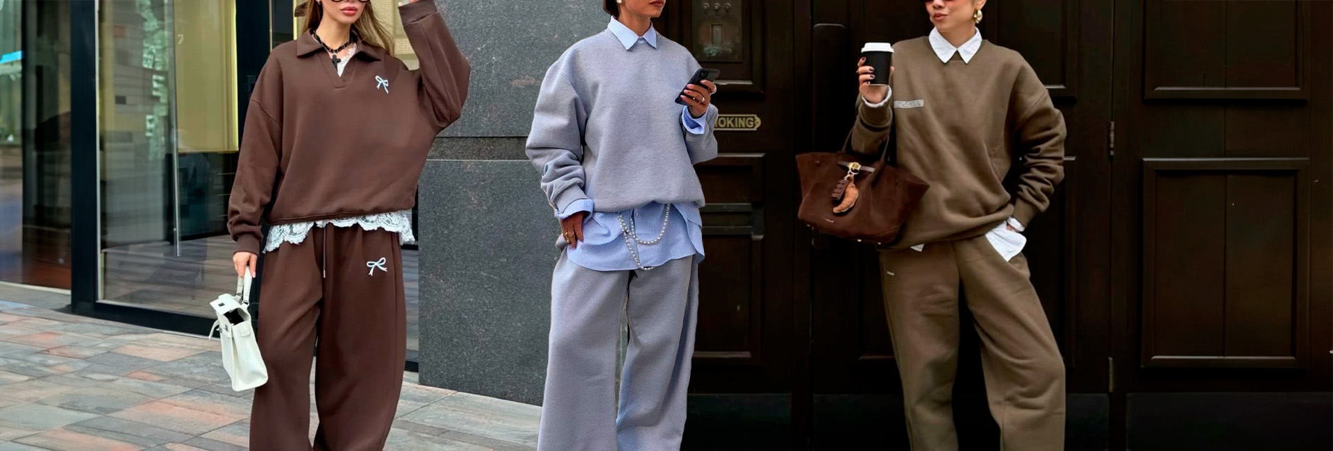 Combine um conjunto de moletom com um tênis fashionista.